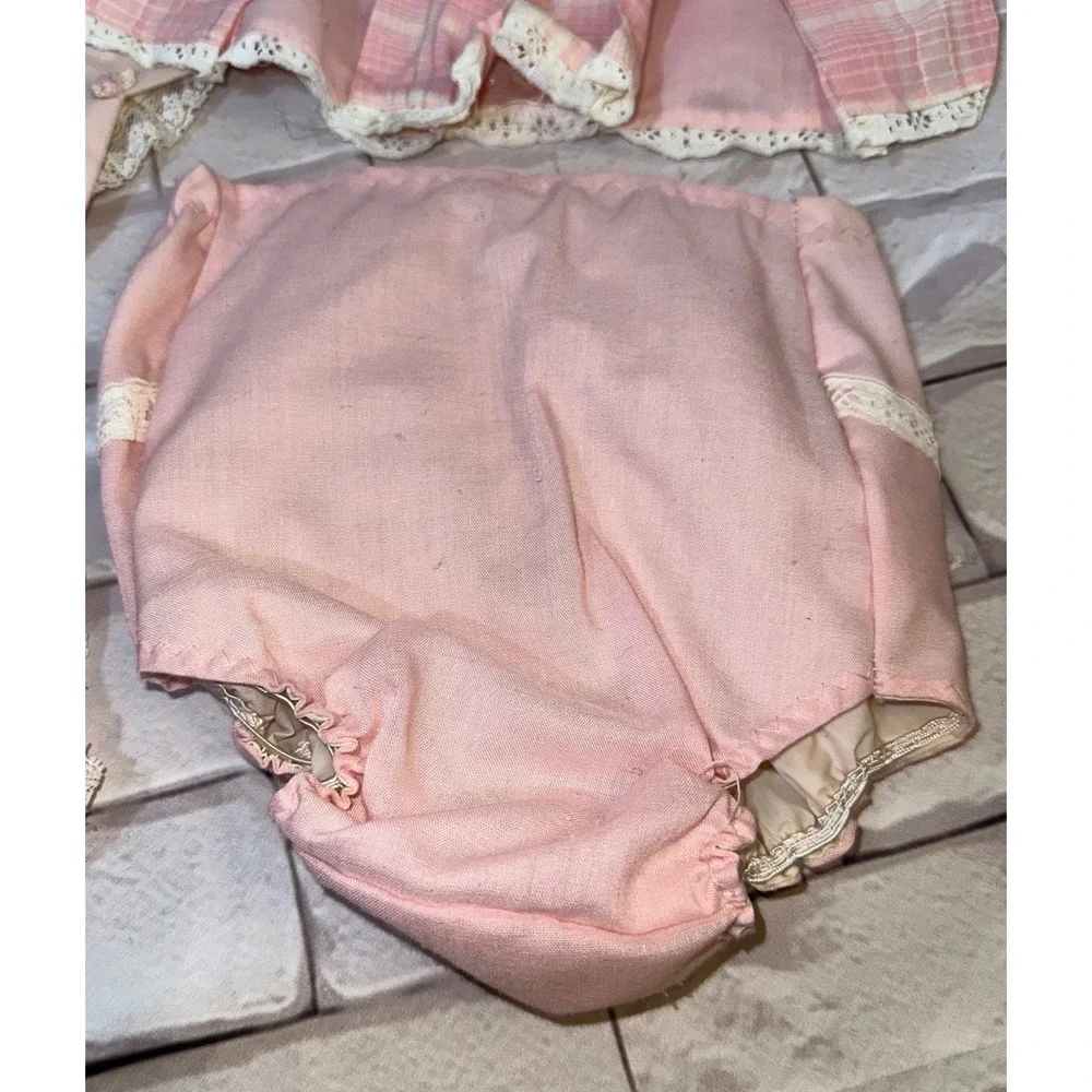 Vintage Baby Girl 4pcs Pink Lace Dresses, Jacket, & Bloomers- Wee Winnie & Bryan